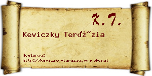 Keviczky Terézia névjegykártya
