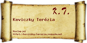 Keviczky Terézia névjegykártya